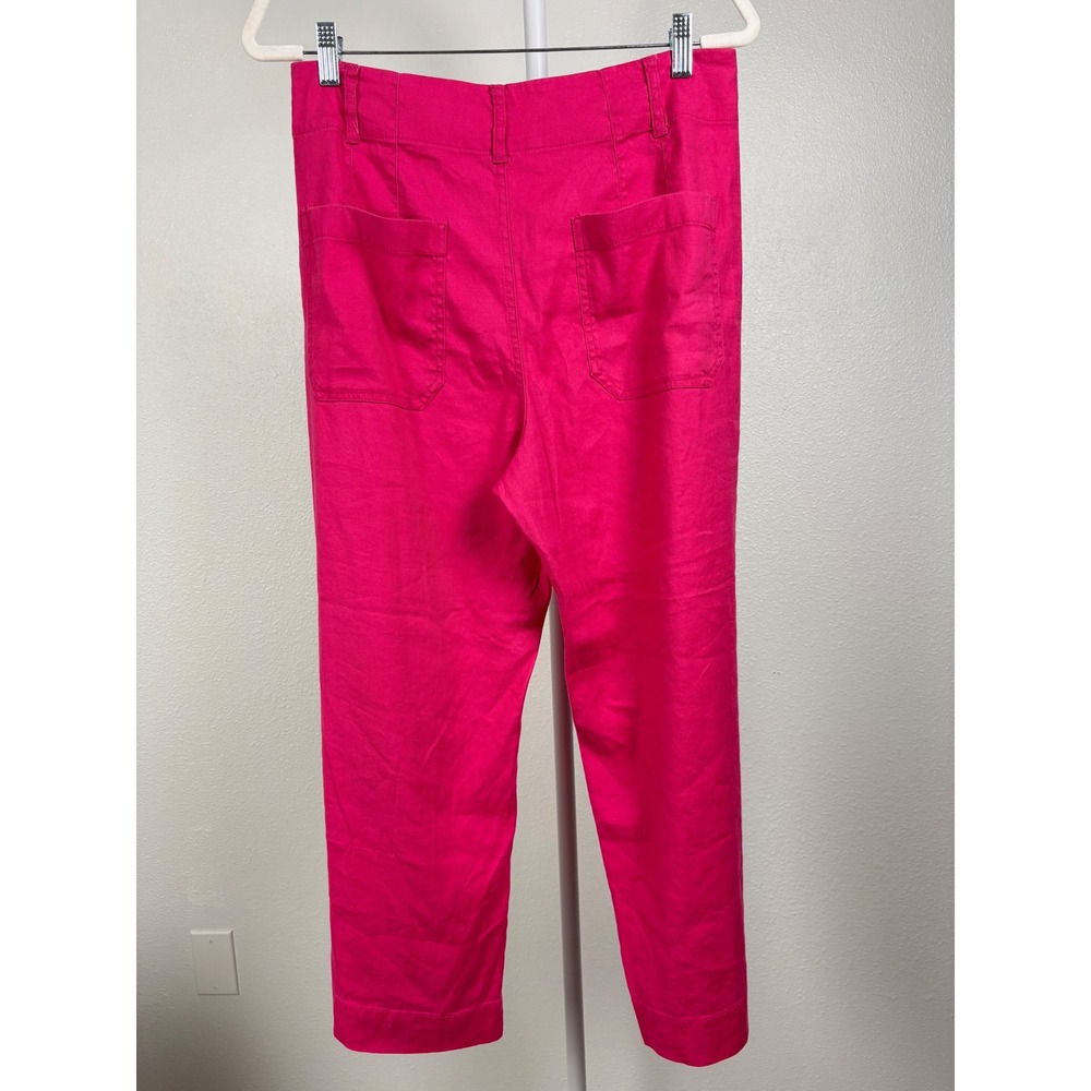 Maeve Anthropologie The Colette Wide Leg Pants Pink Petite 30P NWT Linen Blend - Picture 2 of 8